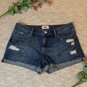 Paige Jimmy Jimmy Shorts Dark Wash Ripped